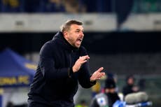 Hellas Verona, el colista de la Serie A de Italia, despide al técnico Paolo Zanetti