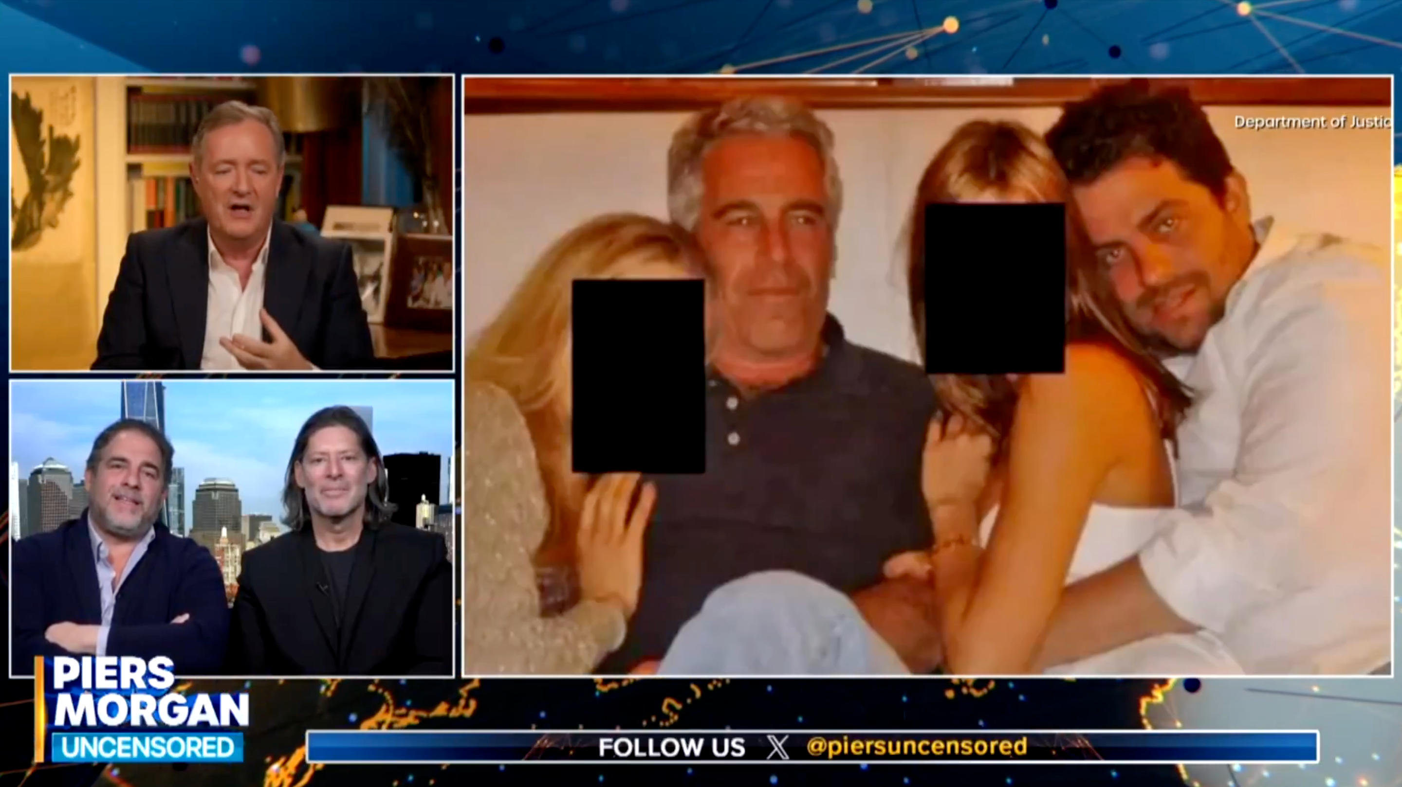 Piers Morgan se enfrentó a Ratner con una foto de él y Epstein en su programa