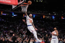 Knicks consiguen su octava victoria seguida al superar 134-127 a los Nuggets tras dos tiempos extra
