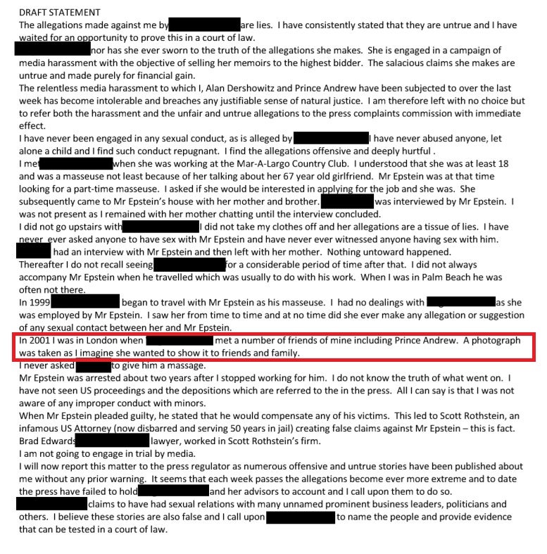 El correo enviado en 2015 por una persona identificada como “G Maxwell” a Jeffrey Epstein