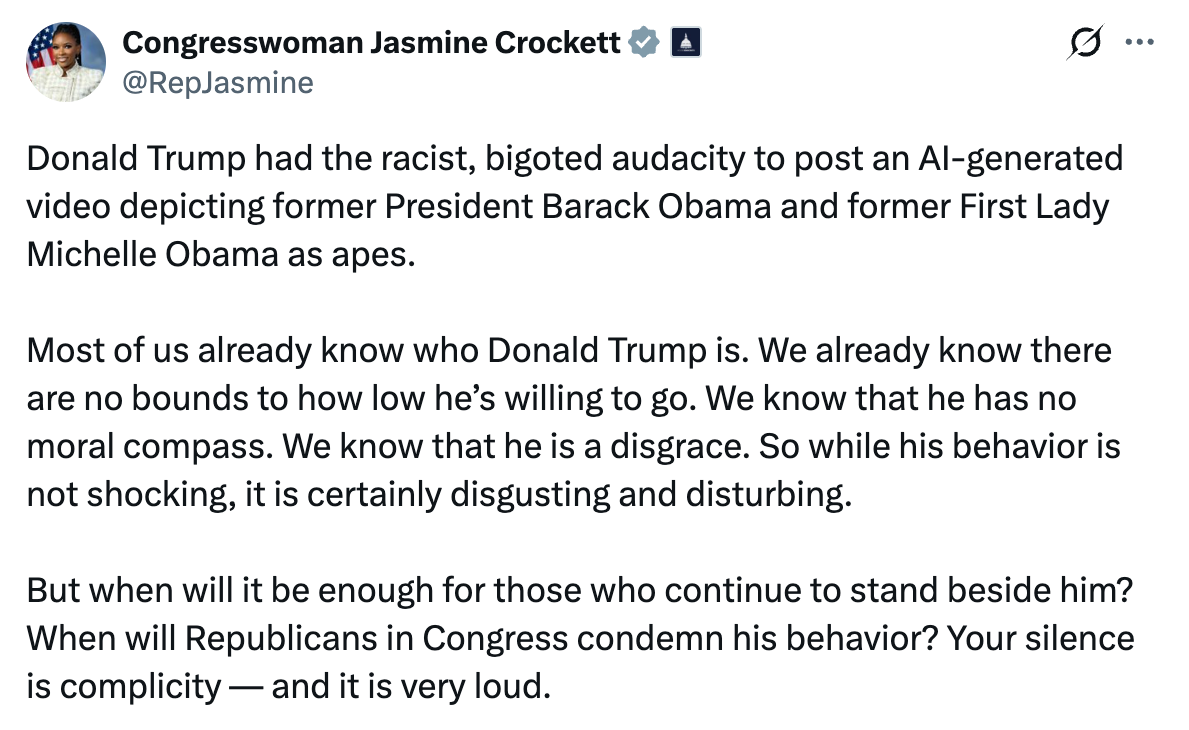 Crockett alegó que “no hay límites respecto a qué tan lejos puede llegar”