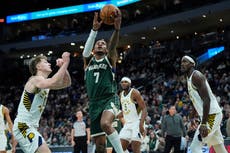 Bucks vencen a Pacers 105-99 y logran su primera racha de 3 victorias de la temporada