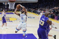 Jalen Williams regresa de lesión y lidera a Thunder en victoria 119-110 sobre Lakers