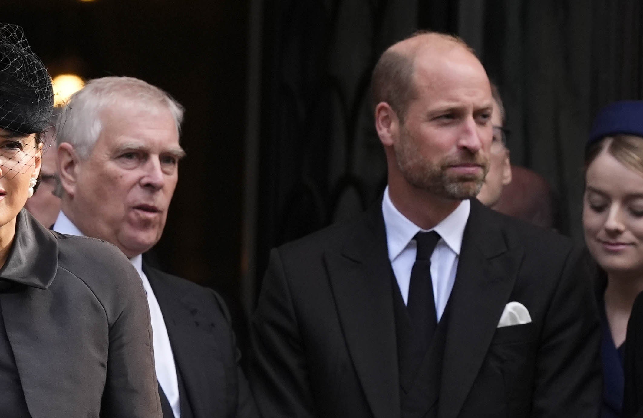Andrew next to the Prince of Wales at the Duchess of Kent’s funeral in September (Jordan Pettitt/PA)