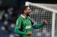 Berardi marca doblete y Sassuolo agrava los problemas de descenso del Verona