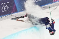 Goepper se va con esguince de rodilla y lesión en la espinilla tras caída en halfpipe olímpico
