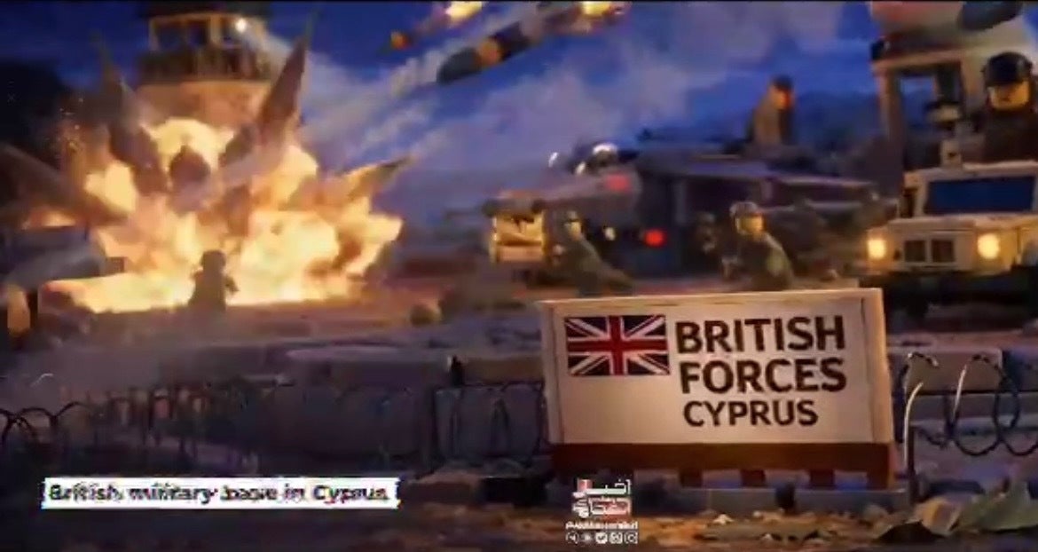 El clip de AI Lego también mostraba una base militar británica diezmada por misiles