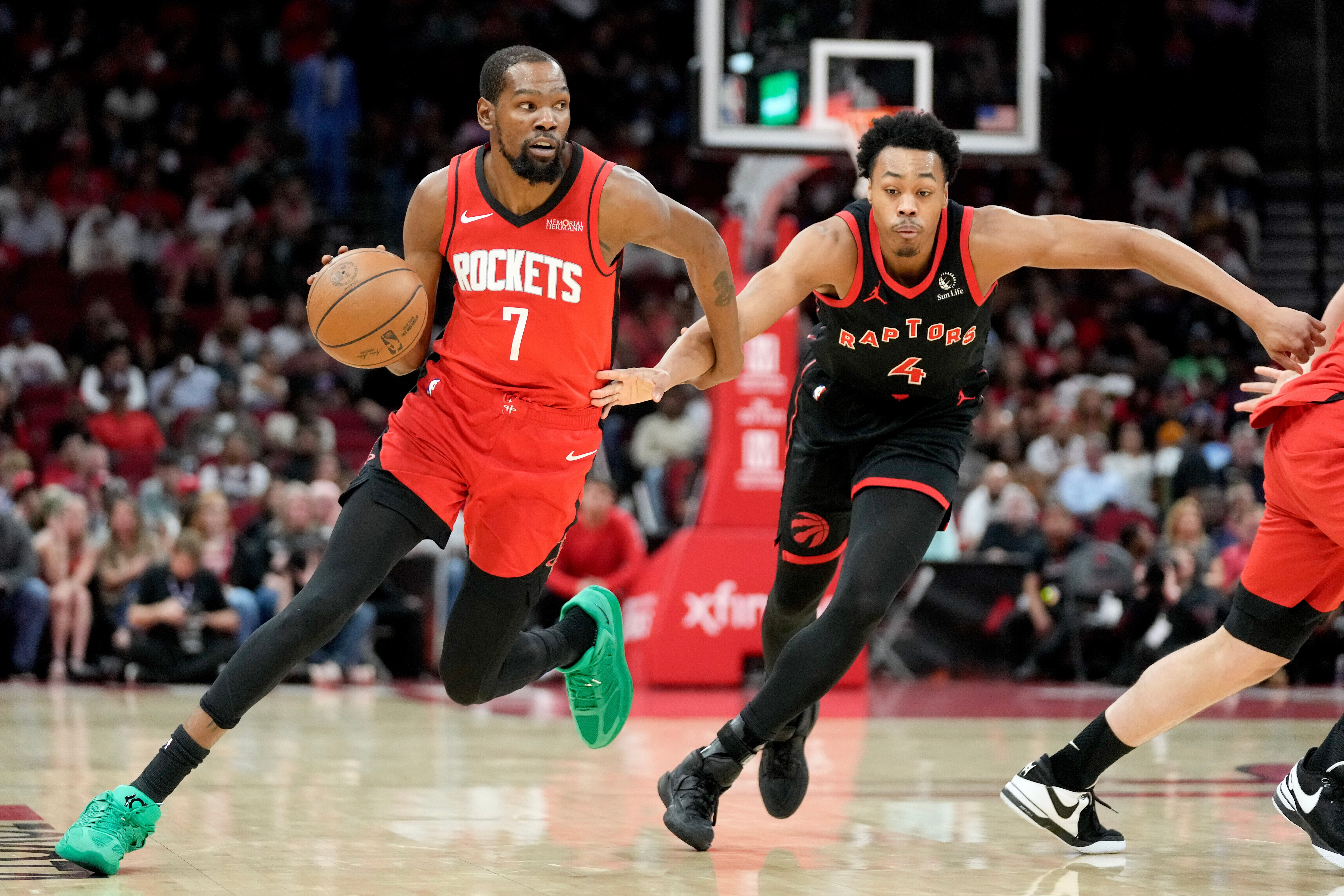 Durant y Thompson guían a Rockets a paliza de 113-99 sobre Raptors