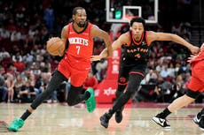 Durant y Thompson guían a Rockets a paliza de 113-99 sobre Raptors