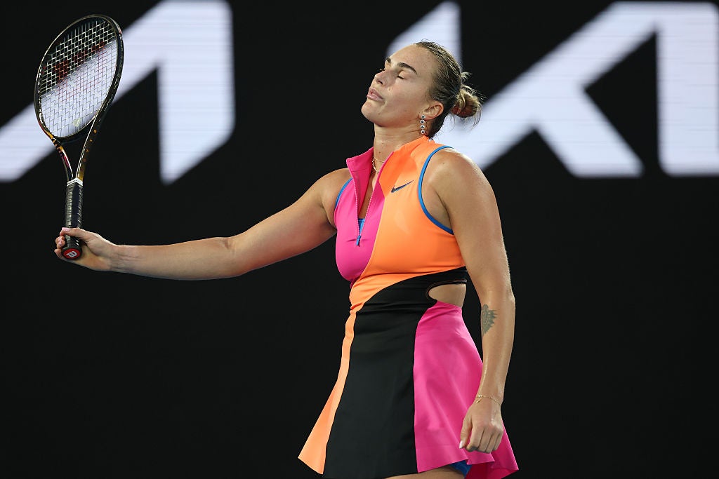 Aryna Sabalenka durante su semifinal del Abierto de Australia contra Elina Svitolina