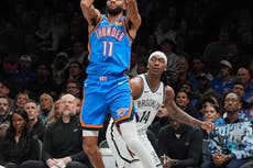 El Thunder aplasta 121-92 a los Nets y encadena 10 victorias seguidas