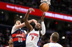 Duren impulsa a Pistons ante Wizards por 117-95 en su primer juego sin Cunningham