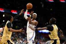 Gilgeous-Alexander anota 40 y Thunder vence 132-111 a Wizards tras pelea inicial