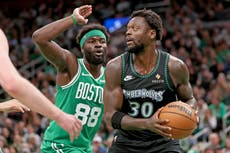 Timberwolves cortan racha de 18 derrotas en Boston al vencer 102-92 a Celtics