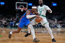 Brown anota 31 y Celtics remontan para vencer 119-109 a Thunder y cortar racha de OKC