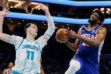Embiid y George llevan a 76ers a triunfo de 118-114 para cortar buena racha de Hornets