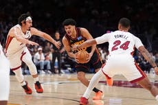 Jaime Jaquez Jr. anota 26 y el Heat vence 143-117 a los Hawks rumbo al play-in
