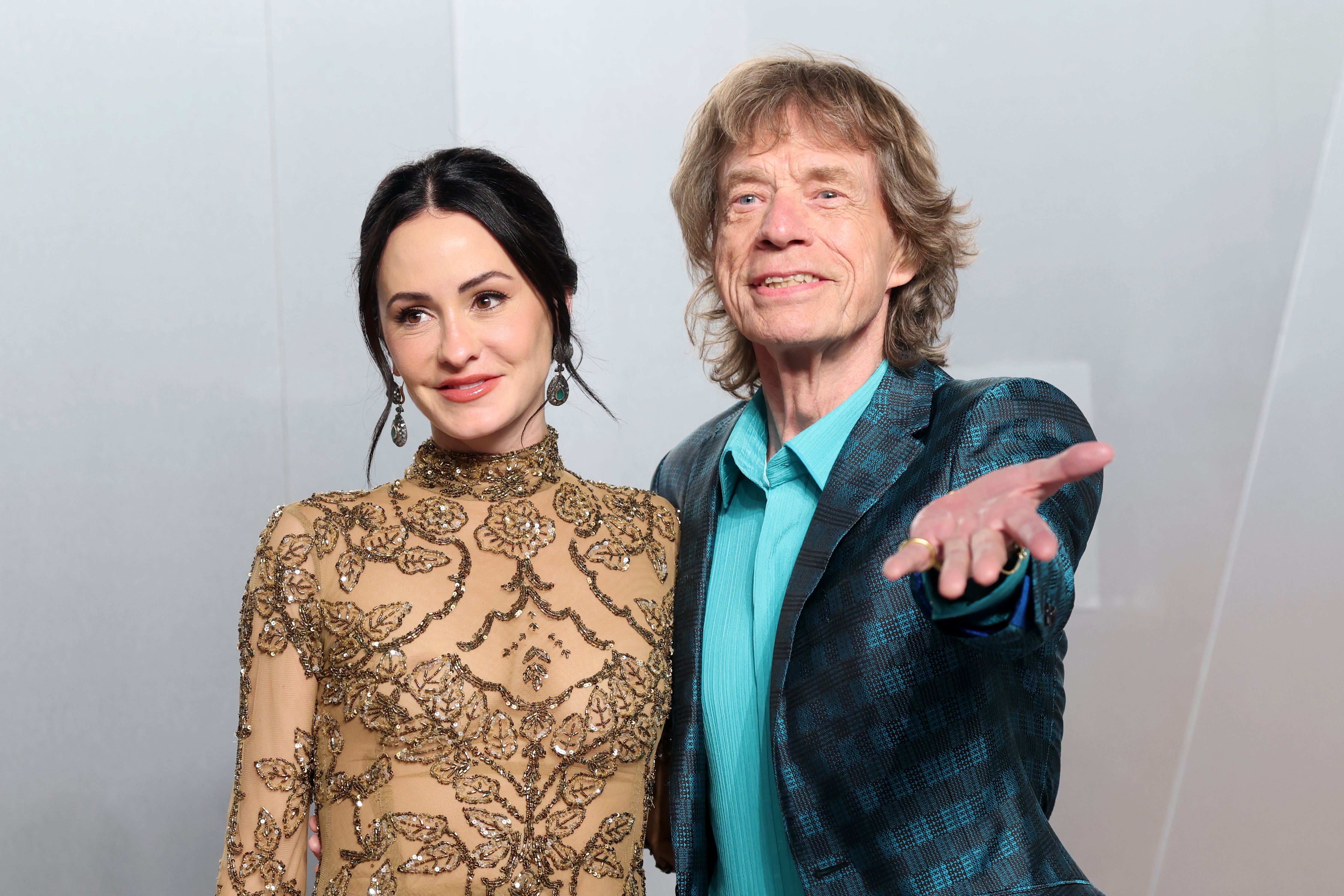 Mick Jagger, de 82 años, y Melanie Hamrick, de 38, en la fiesta de los Oscar organizada por Vanity Fair a principios de este año