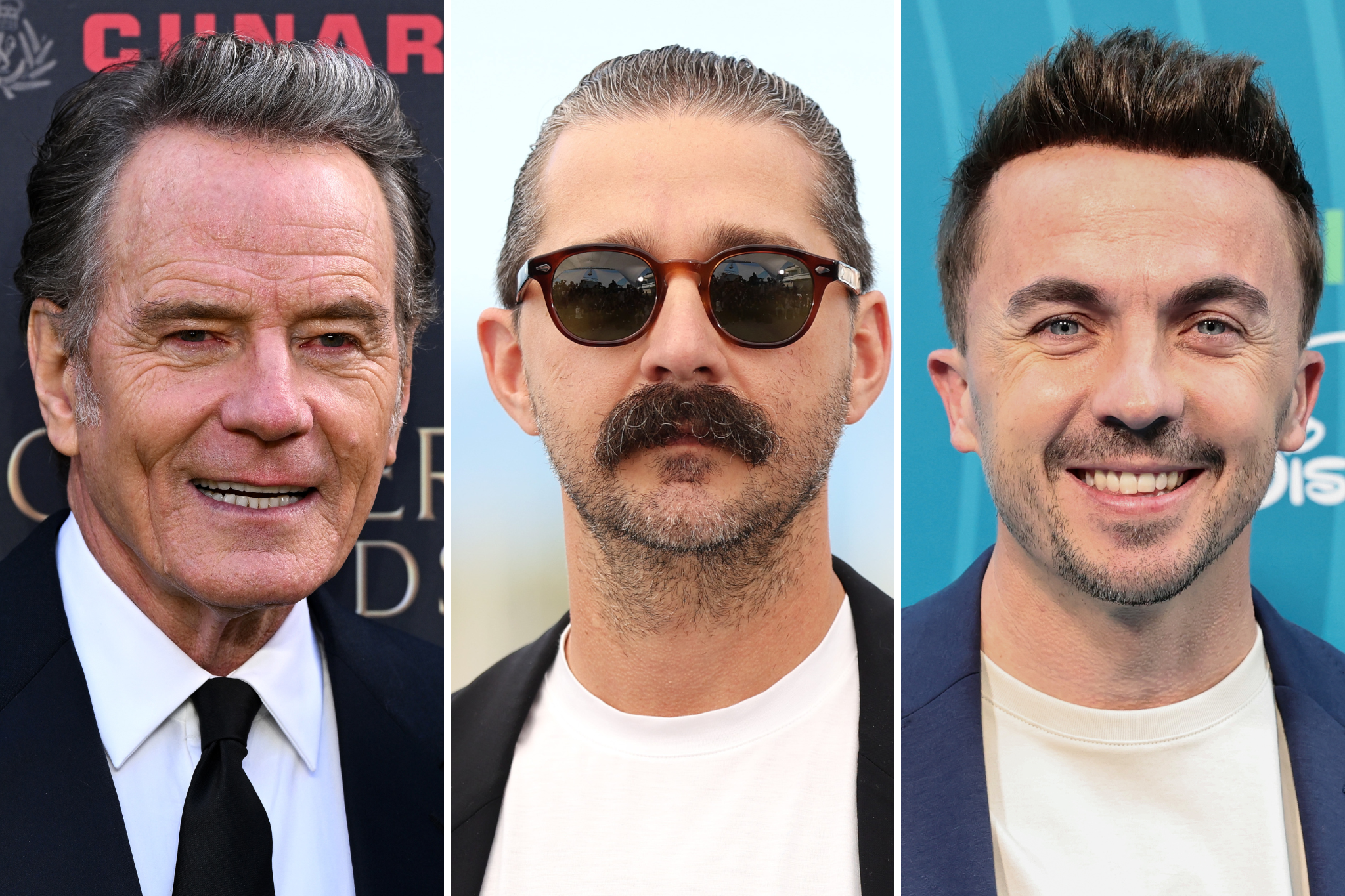 Bryan Cranston (izquierda) le dijo a Shia LaBeouf (centro) que “busque ayuda” en medio de sus problemas legales en curso