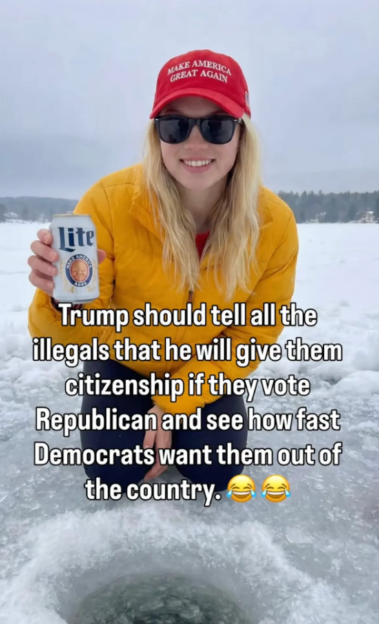 La cuenta creada para Emily Hart compartió mensajes a favor de MAGA