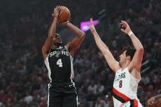 Spurs vencen 120-108 a Trail Blazers sin Wembanyama y toman ventaja 2-1 en la serie