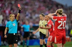 Bayern recibe roja en empate con Barça en semifinal de la Liga de Campeones femenina