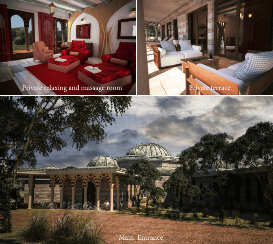 Mientras cumplía condena en una cárcel de Florida en 2009, Epstein había contratado a unos arquitectos para que diseñaran los planos de un gran “hammam”, una casa de baños turca y spa, que contaría con baños, salas de masajes y una terraza privada