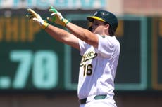 Kurtz recibe base por bolas por 19no juego seguido y Atléticos vencen 6-3 a Reales