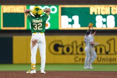 Los Guardianes vencen 8-5 a los Atléticos con jonrón de Hoskins y cuatro hits de DeLauter
