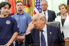 Trump describe los horrores de la guerra de Irán una Oficina Oval llena de niños