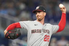 Griffin poncha a 9, su cifra máxima de la temporada, y Nacionales superan 3-2 a Marlins