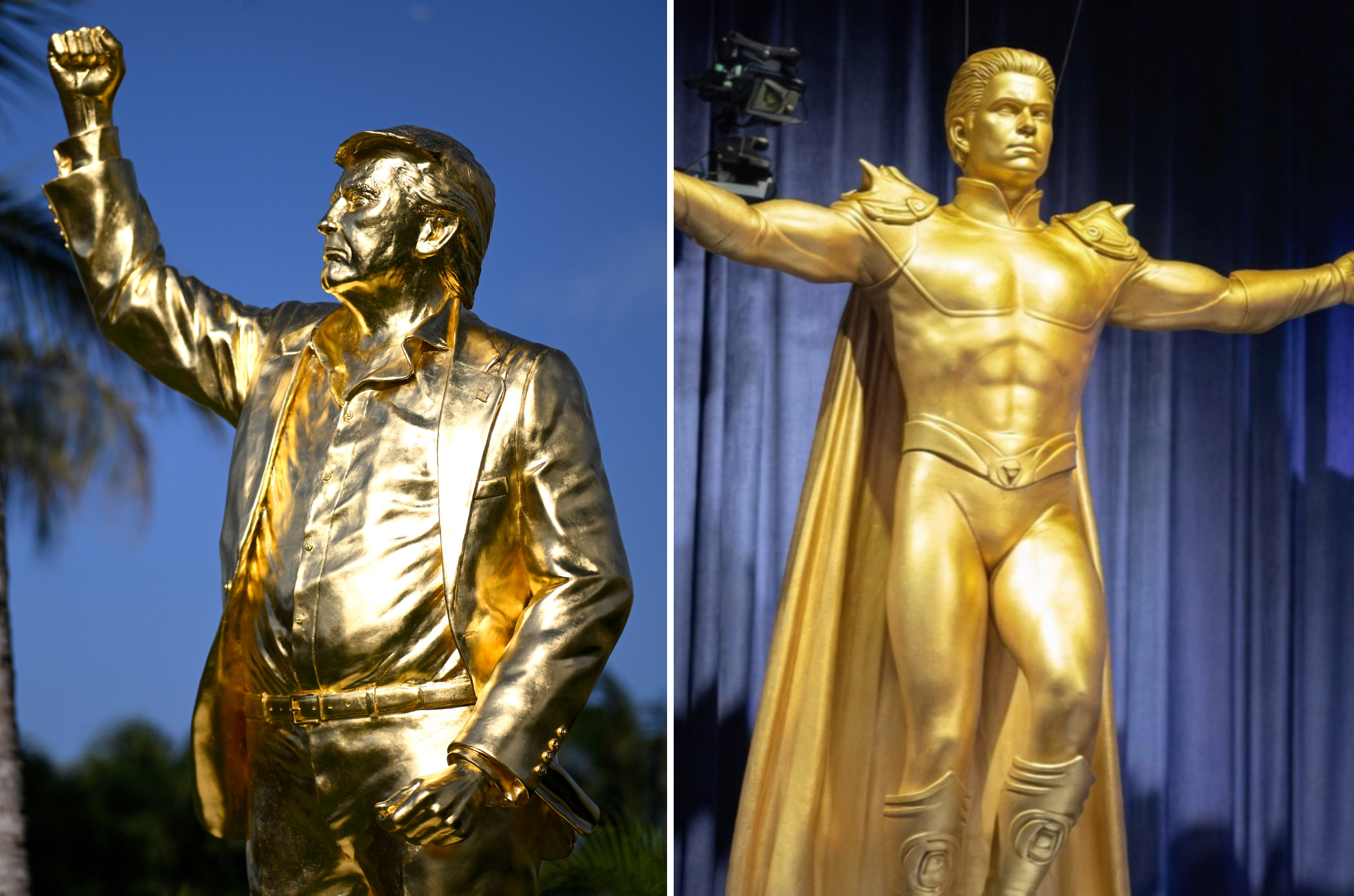 La estatua dorada de Donald Trump guarda un sorprendente paralelismo con la estatua de oro erigida por el supervillano Homelander en ‘The Boys’