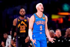 Thunder barre a los Lakers 115-110 y avanza con marca de 8-0 en playoffs; futuro de James, incierto