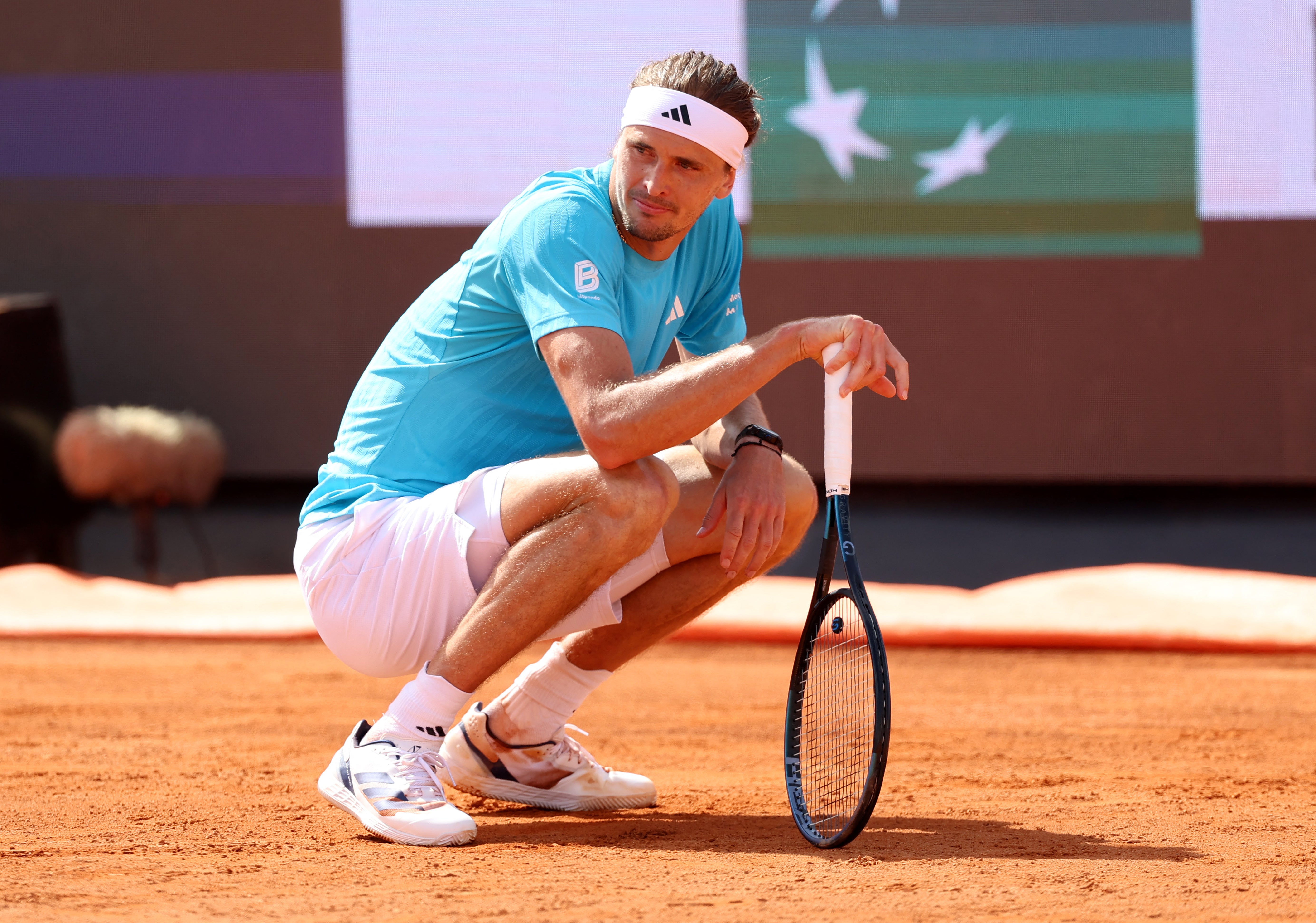 Alexander Zverev estaba furioso por el estado de la pista en Roma