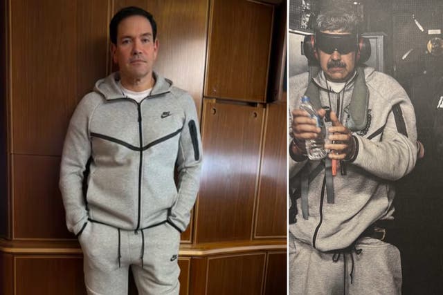 <p>El secretario de Estado Marco Rubio vistió un conjunto deportivo a bordo del Air Force One que fue comparado con el que usó Nicolás Maduro cuando fue extraditado a Estados Unidos en enero</p>