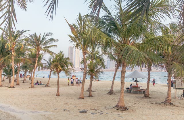 <p>La playa Al Mamzar está ubicada en el extremo noreste de Dubái, junto a la frontera con Sharjah</p>