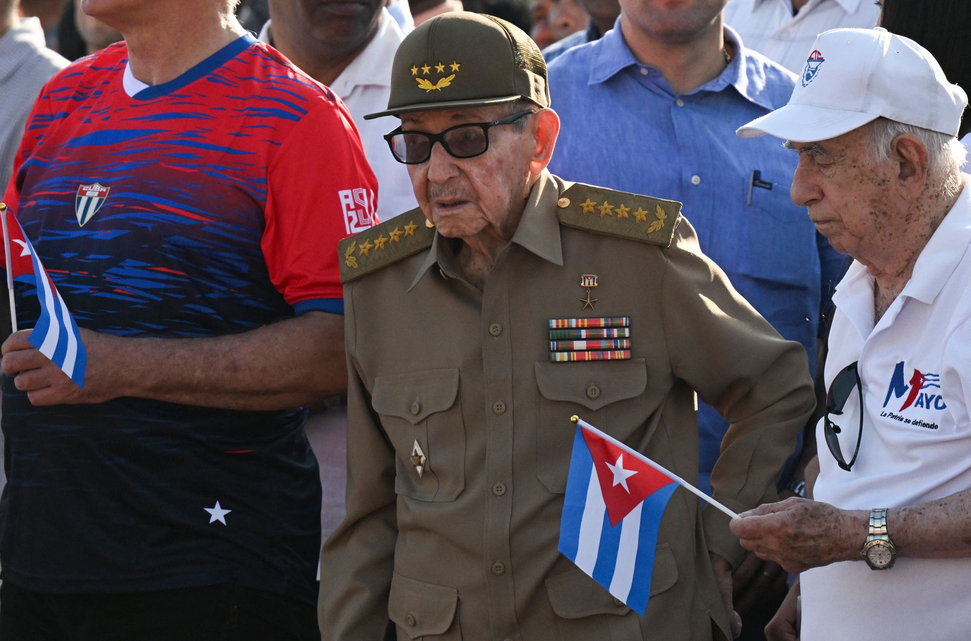 El exlíder cubano Raúl Castro, fotografiado el 1 de mayo de 2026, fue acusado en relación con el ataque de 1996