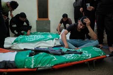 Realizan funeral de 10 personas muertas en ataques de Isarel en Gaza