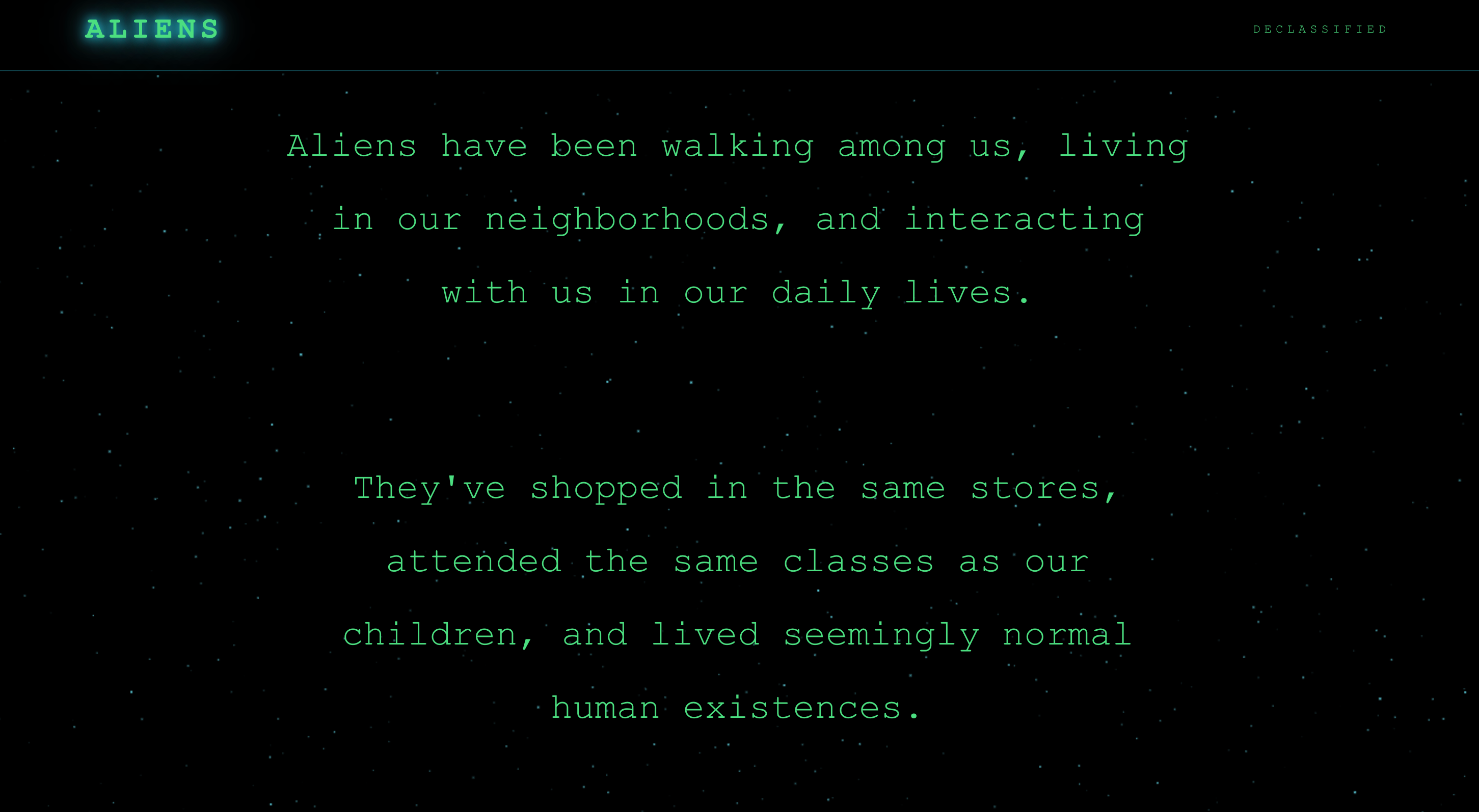 ‘Los extraterrestres estuvieron entre nosotros’, afirma la página web recién estrenada