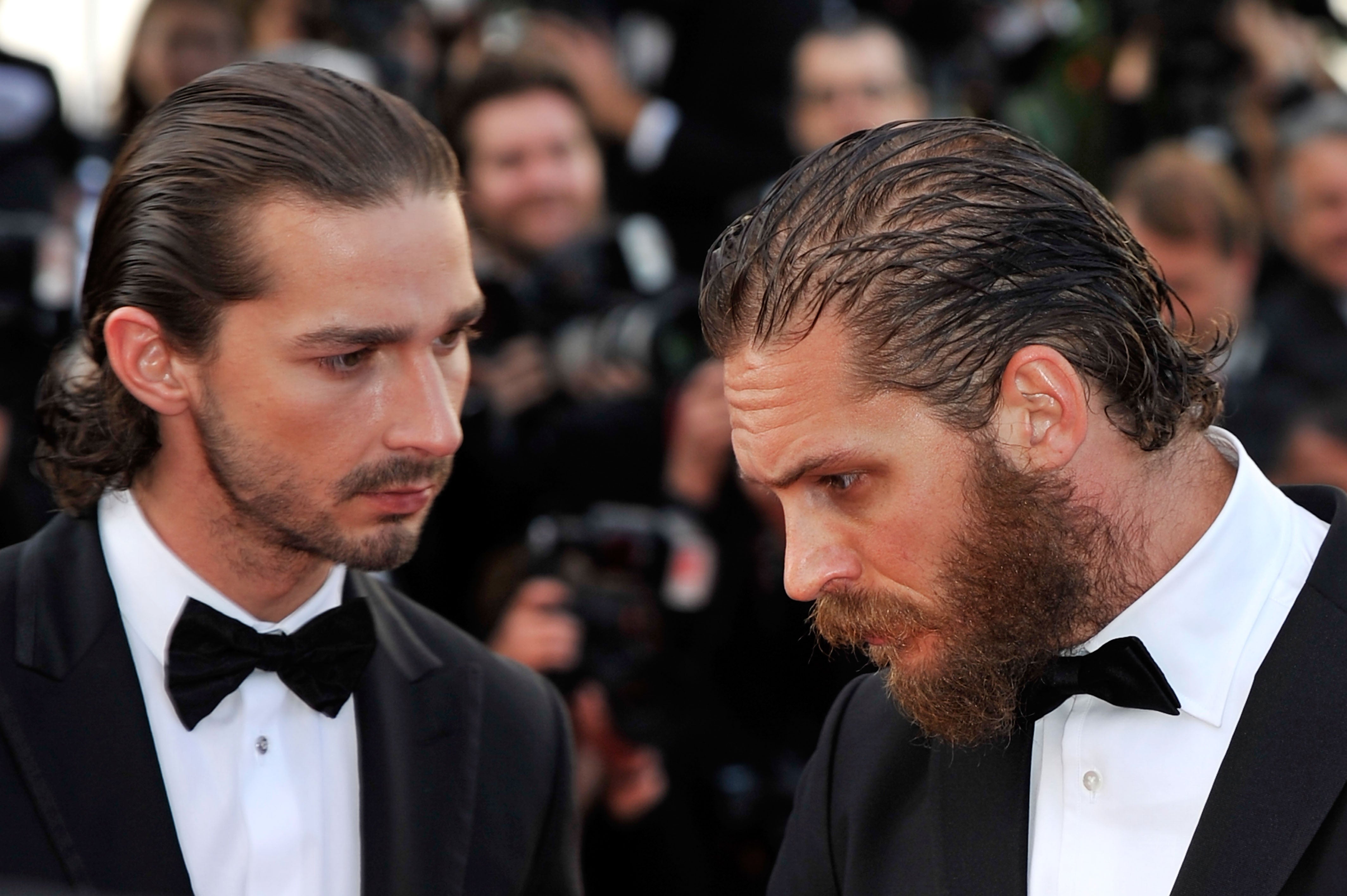 Shia LaBeouf y Tom Hardy en el estreno de ‘Los ilegales’ durante el Festival de Cine de Cannes en mayo de 2012