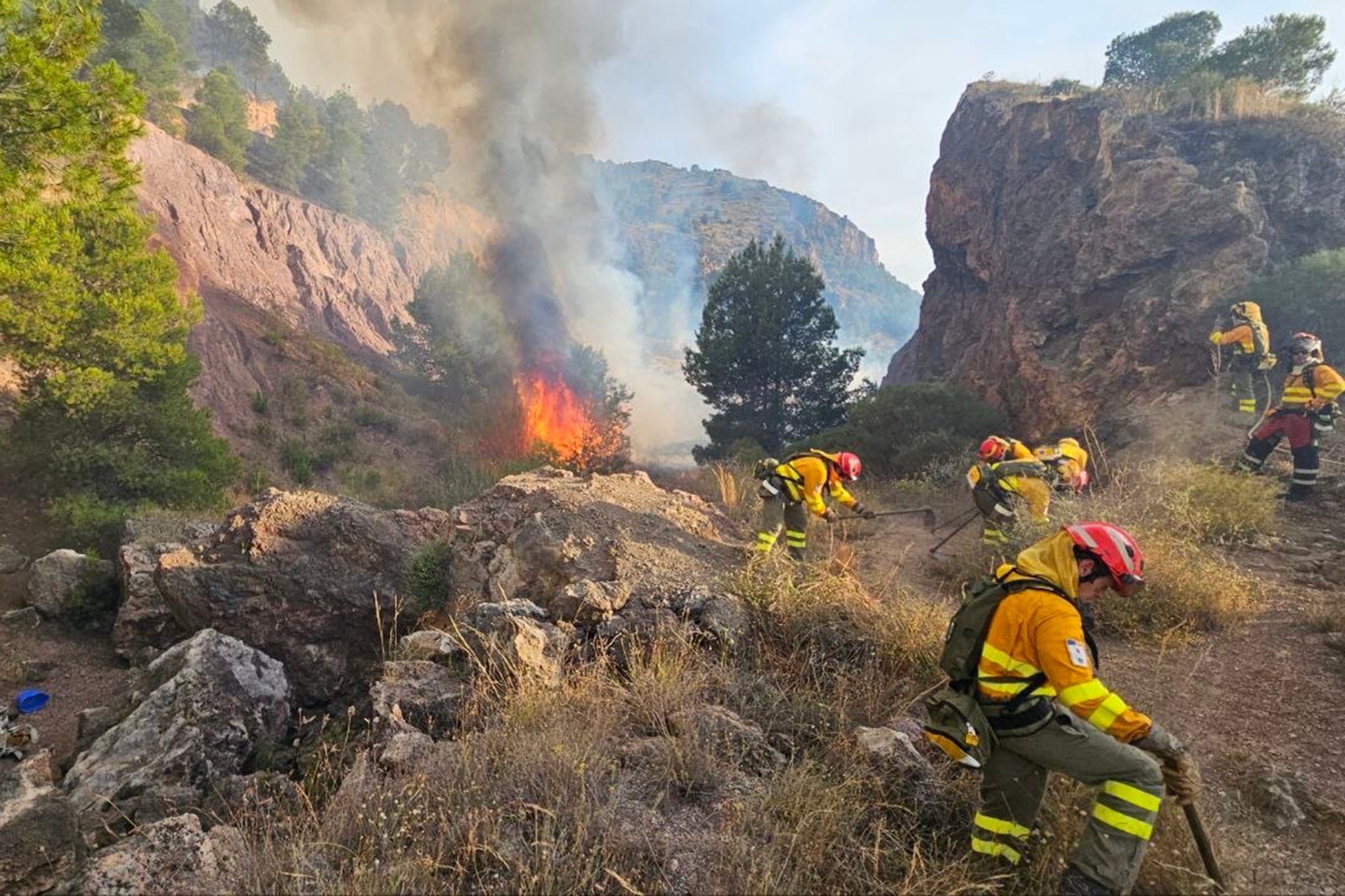 Los servicios de emergencia combatieron las llamas para controlar el incendio