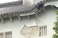 El tifón Jangmi daña partes del castillo de Himeji, del siglo XVII, en Japón