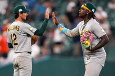 Jonrones de Kurtz y Rooker impulsan blanqueada 5-0 de Atléticos ante Astros