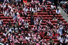Un gran número de asientos vacíos en el partido entre Qatar y Suiza en la Bahía de San Francisco
