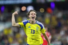 Yasin Ayari aporta doblete y Suecia aplasta 5-1 a Túnez para liderar el Grupo F del Mundial