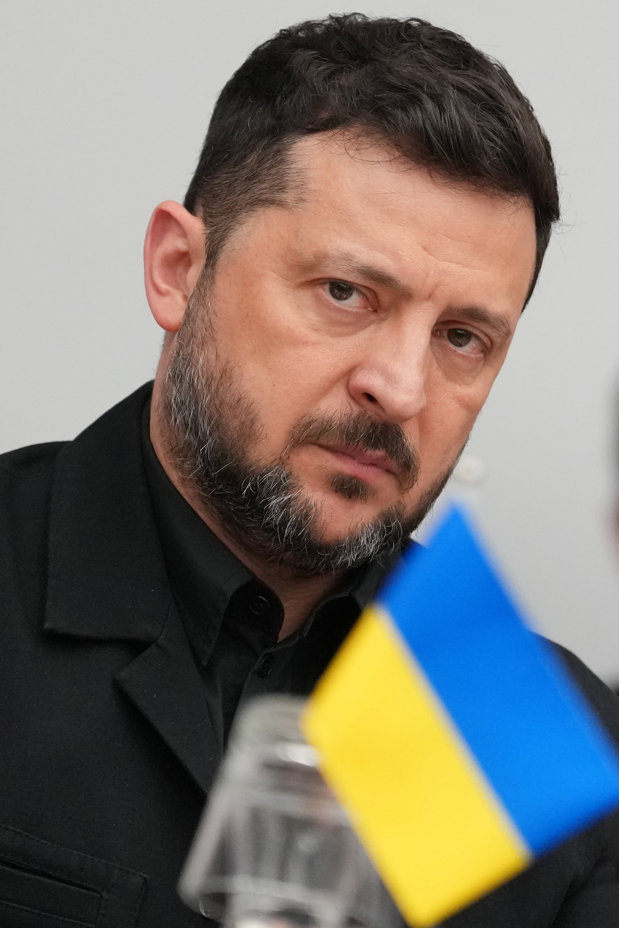 Volodymyr Zelensky en la sede de la OTAN en Bruselas