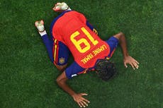 Lamine Yamal anota a los 10 minutos en su primer partido como titular en el Mundial