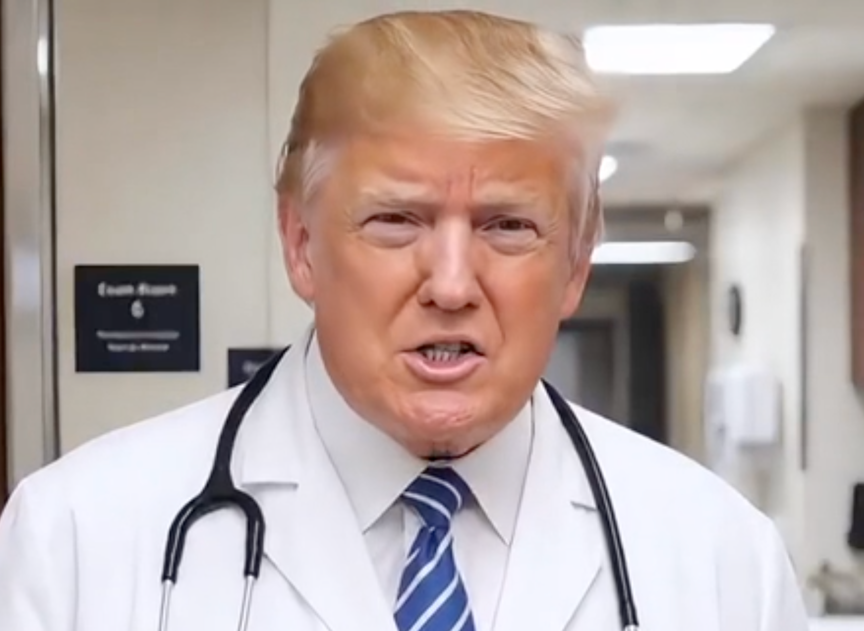 El presidente Trump compartió un video generado por IA en el que diagnostica a celebridades con el Síndrome de Trastorno de Trump.