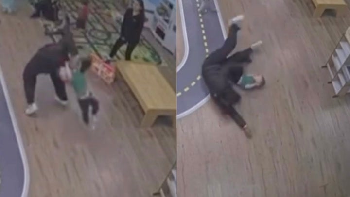 Una familia demandó a un centro de alojamiento y fitness en California después de que las imágenes de las cámaras de seguridad mostraran cómo su hijo fue lanzado al aire y cayó sobre un piso de madera