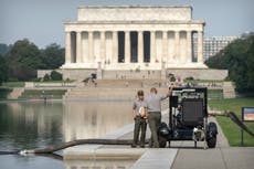 Vuelven a drenar Estanque Reflectante de Washington como parte de accidentada renovación de Trump